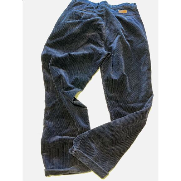Chaps Ralph Lauren Pants Mens 34x32 Blue Navy Pleated Corduroy Cotton RL Vintage - Picture 1 of 8